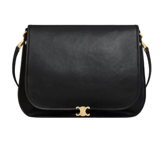 CELINE Triomphe Besace Sheepskin Shoulder Bag Women’s Black 12.6*0.8*10.2 in