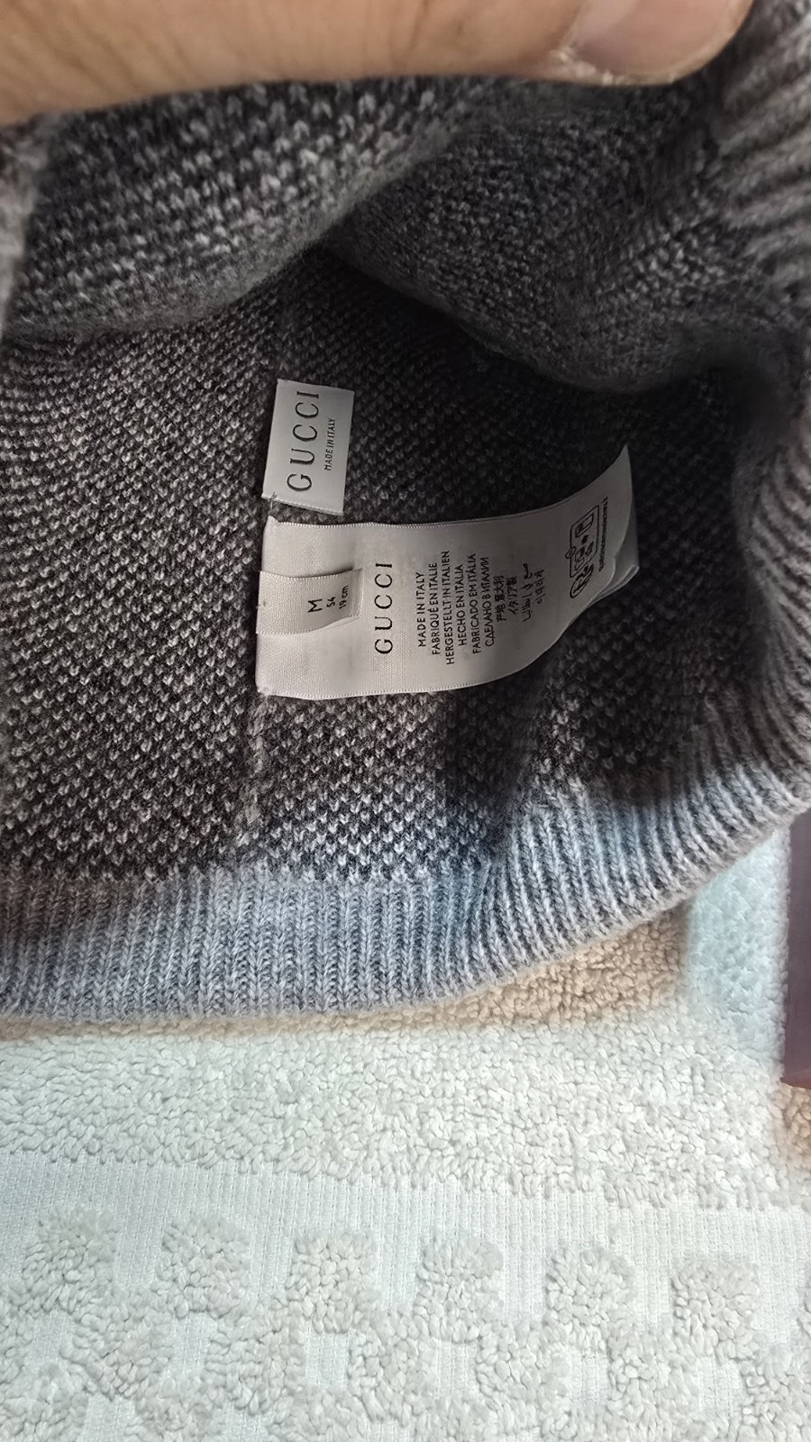 Authentic Gucci Grey GG Wool Beanie New w/ Tags Size M. See Item description.