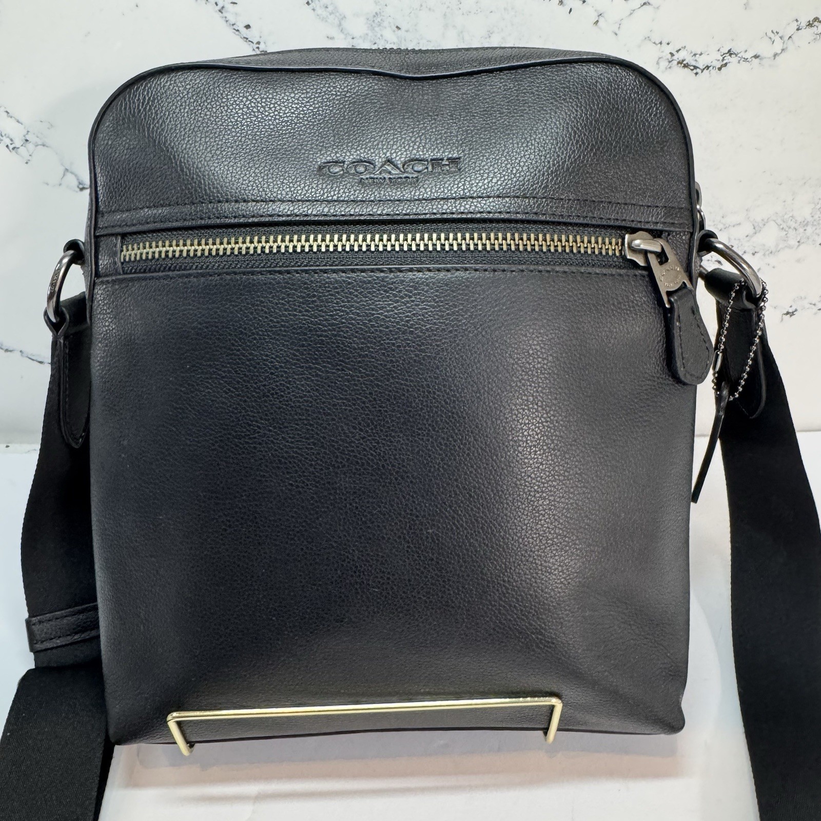 Coach Houston Men’s Crossbody Leather Flight Bag – Black