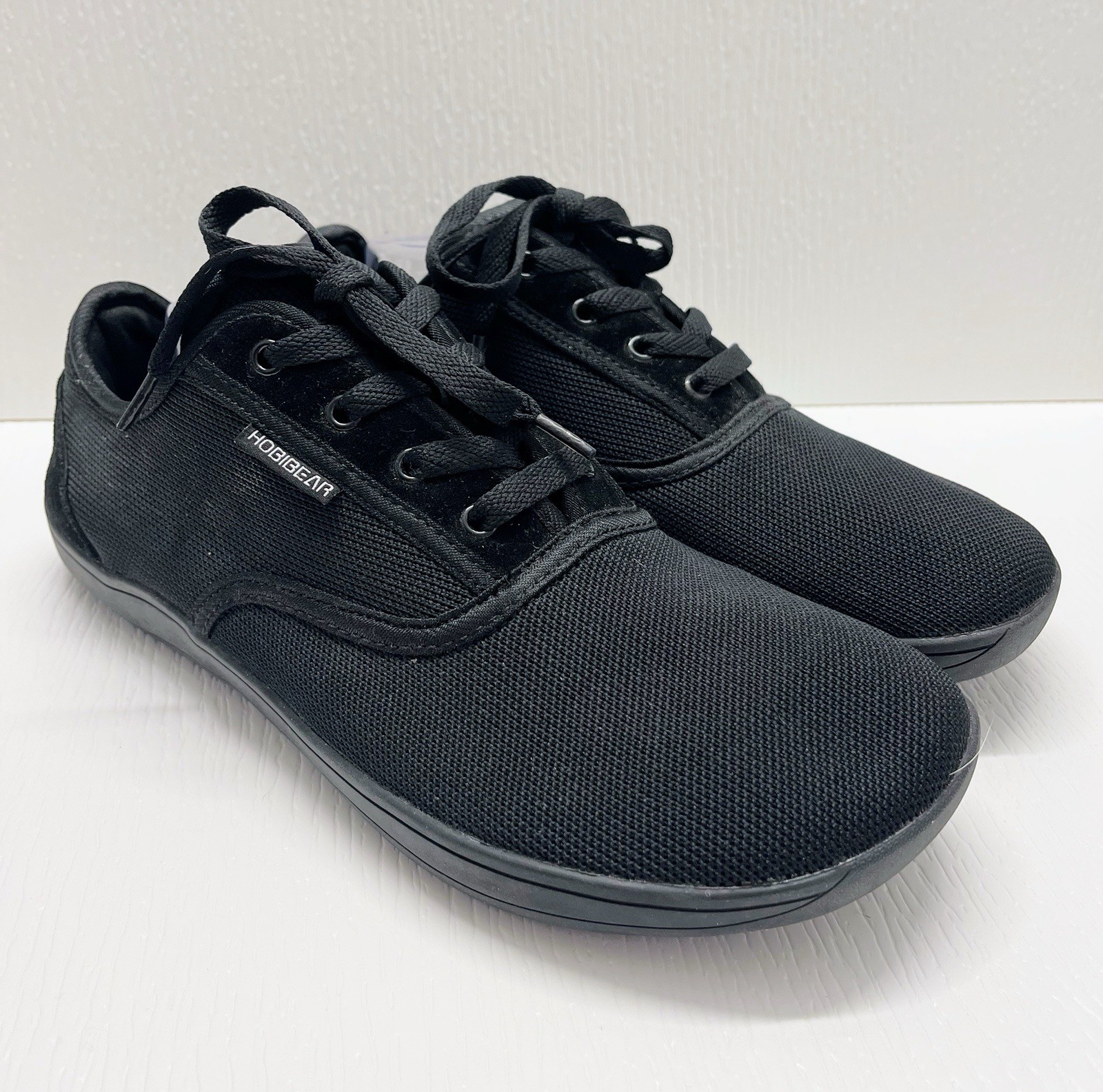 Hobibear Shoes Mens US 10 EU 44 Black Minimalist Wide Toe Box Sneakers