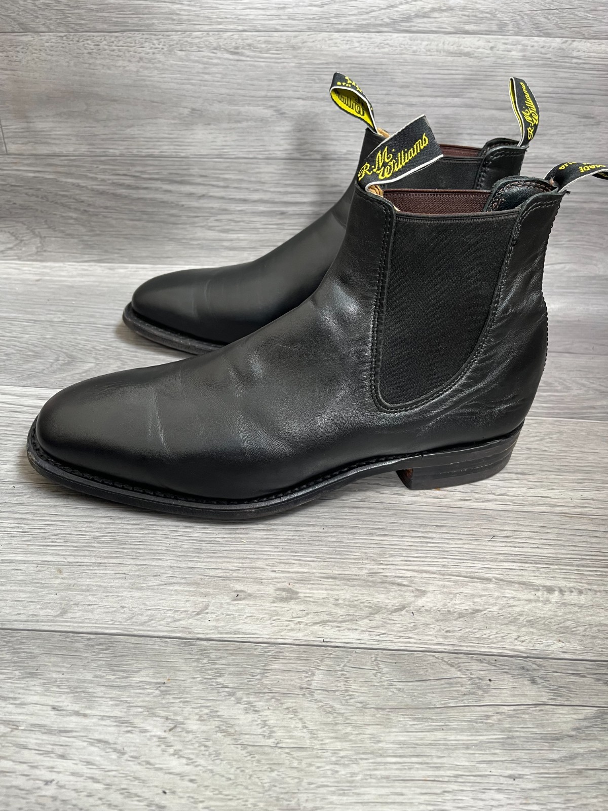 R.M williams comfort craftsman black leather chelsea boots uk 8.5G