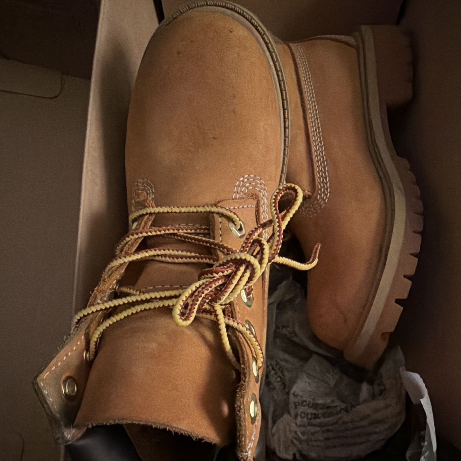 Timberland Premium 6-Inch Waterproof Boot Wheat Nubuck Boys US 1 TB012709