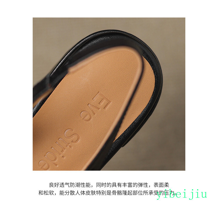 Women’s Low Heel Slingback Real Leather Sandals Stone Comfort Casual Shoes Boho
