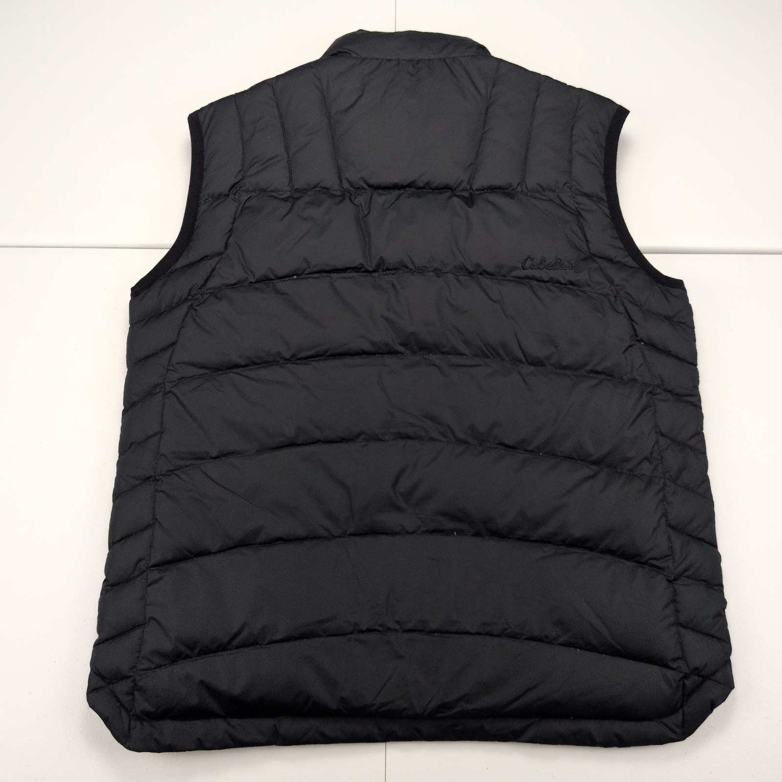 Cabelas Premier Northern Goose Down Black Puffer Zip Vest Jacket 650 Mens MReg