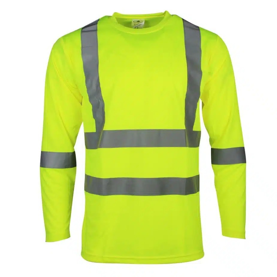 Lakeland Hi-Vis Yellow Long Sleeve Reflective Safety Shirt LARGE Class 3