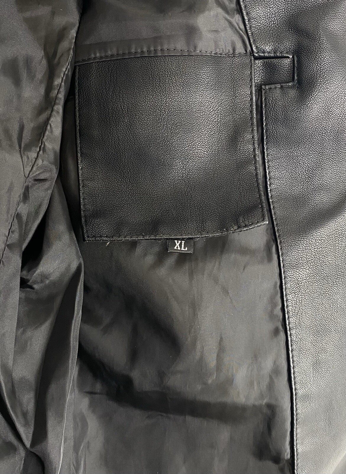 Casual PU Synthetic Vegan-friendly Leather Jacket/Blazer/Coat – Black – XL – NEW