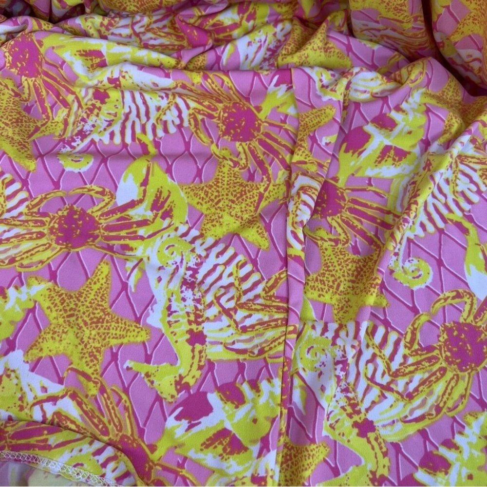 Macbeth Collection by Margaret Josephs dress starfish crabs ocean Pink Yellow