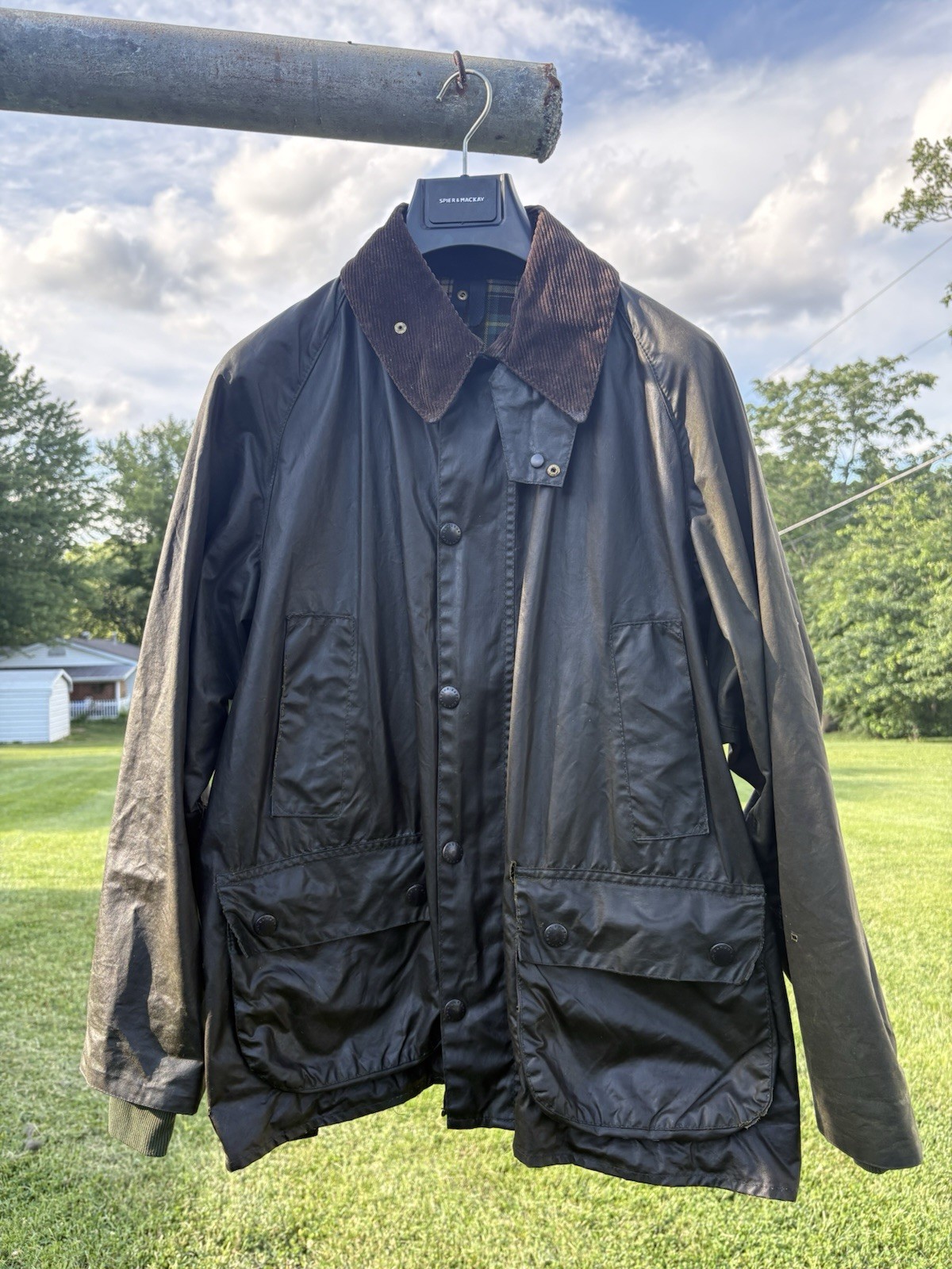 1989 Vintage C40 Sage Thornproof Barbour Bedale W/ Signs Of Age