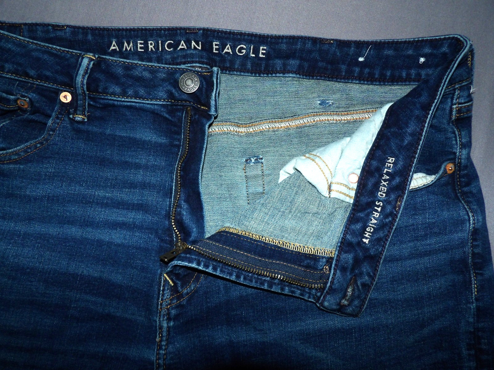 American Eagle Air FLEX+ Relaxed Straight Leg Stretch Denim Jeans Men’s 38 X 32