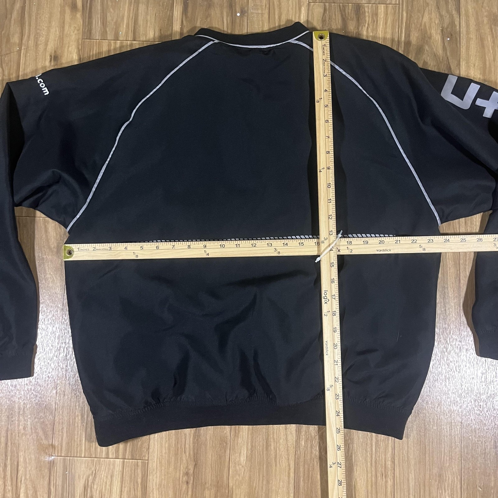 Vintage U-Haul Work Jacket Mens Medium Black Windbreaker Reflective Uniform
