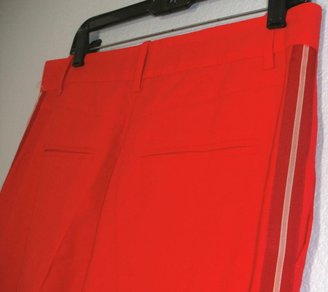 NWT Rag & Bone Oman Red Side Stripe Wool Blend Trousers Pants 10