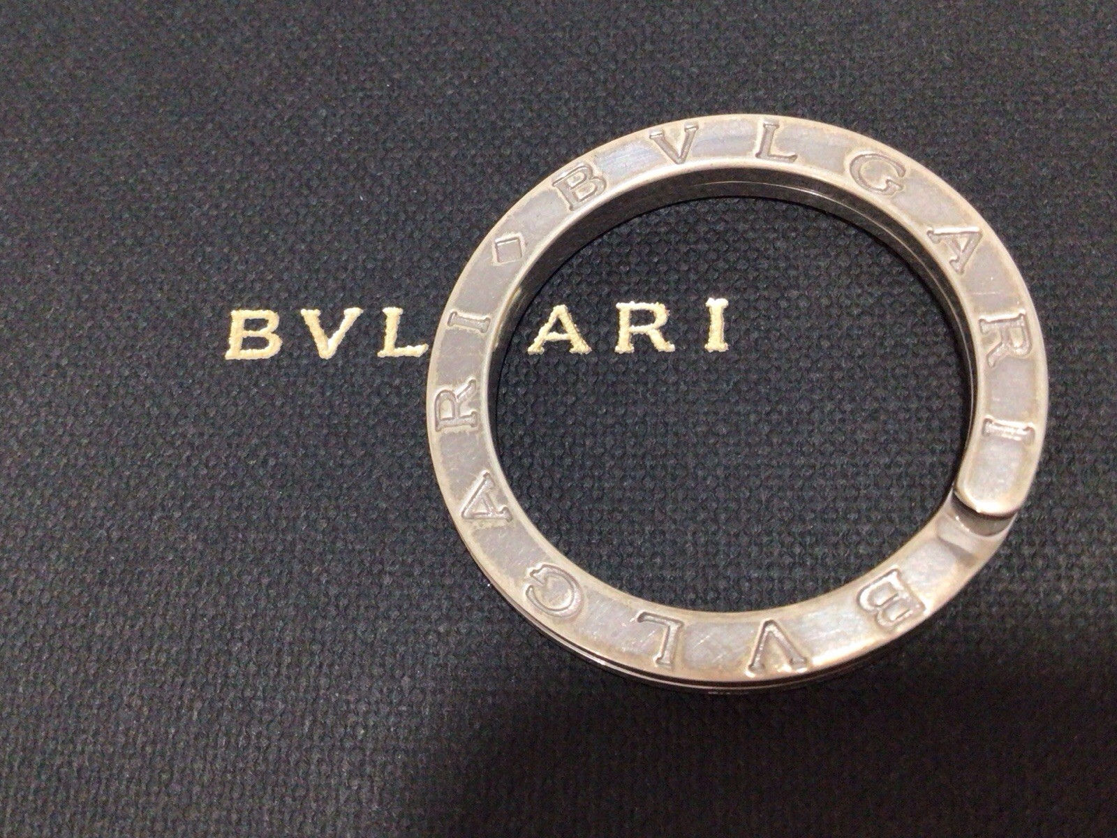 BVLGARI .925 STERLING SILVER KEY CHAIN / KEY FOB RING / BOX