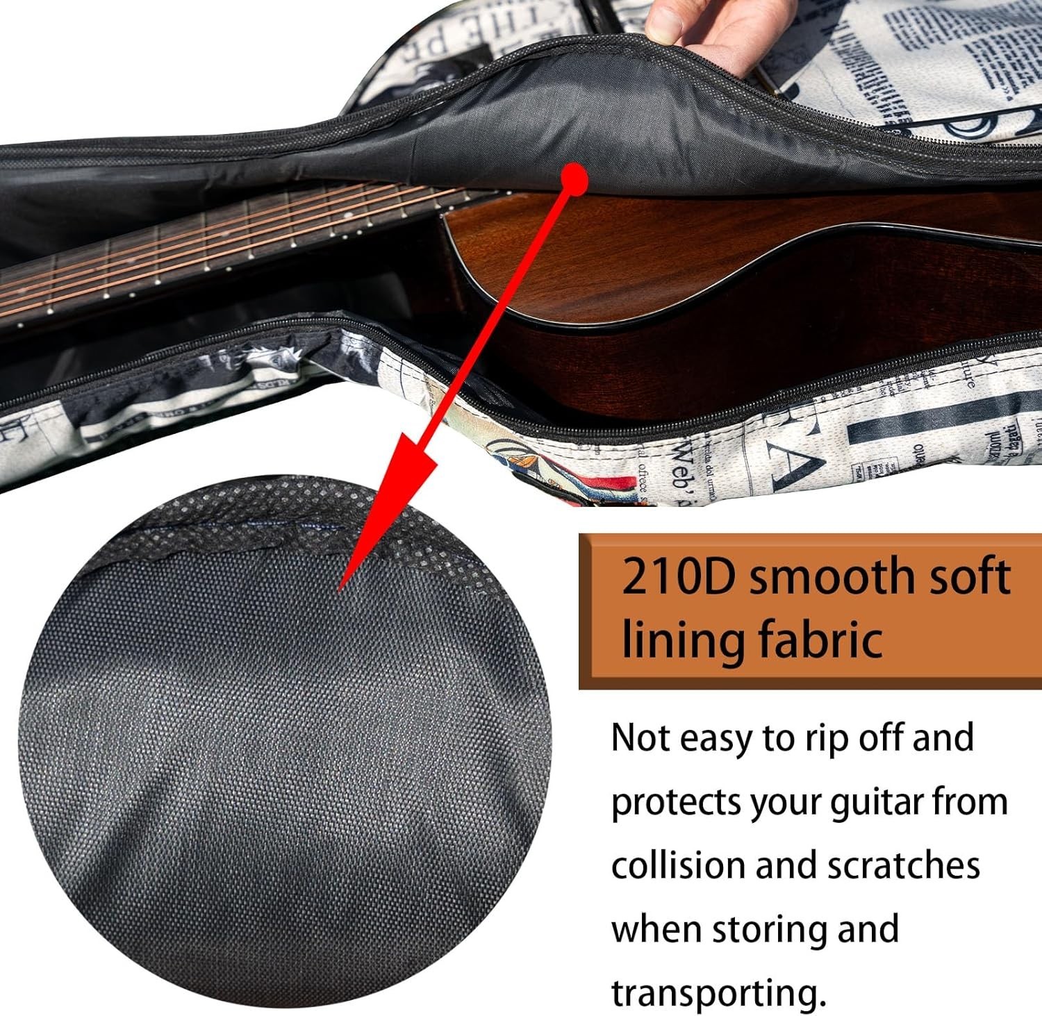 40/41 Inch Acoustic Guitar Gig Bag 6mm Padded Soft Guitar Case