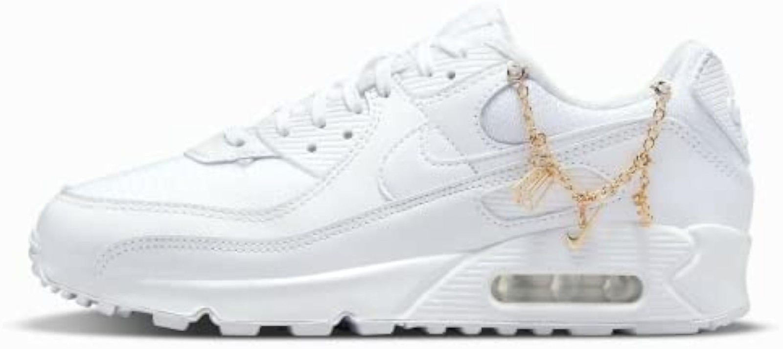 Nike Women’s Air Max 90 PRM White/White-Metallic Gold (DH0569 100) – 7 – White W
