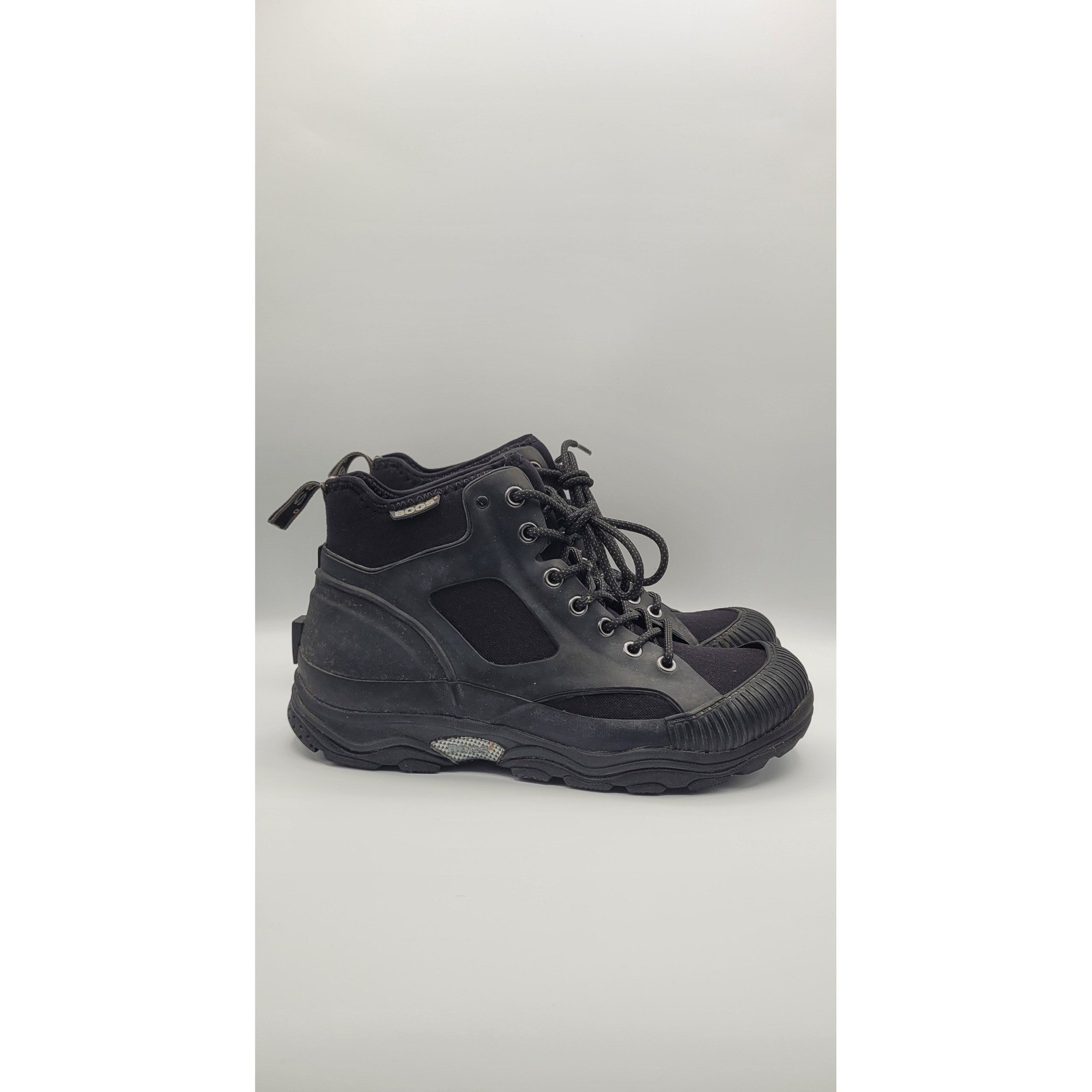 Bogs Jamison Waterproof Boots Mens 11 Black Rubber Neoprene Lace Up Hiking