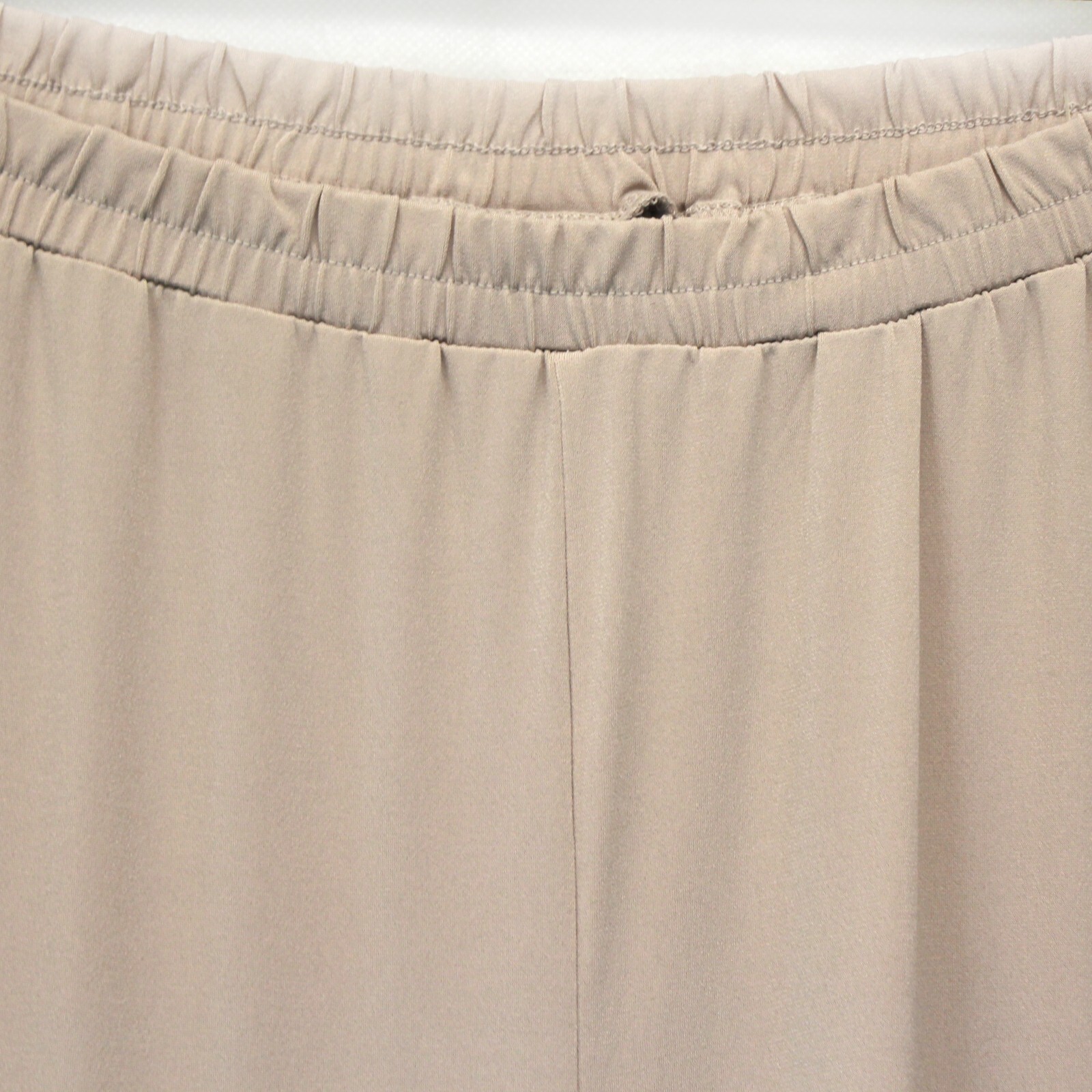 Catherines Plus Beige Wide Leg Elastic Waistband Relax Pants 24W