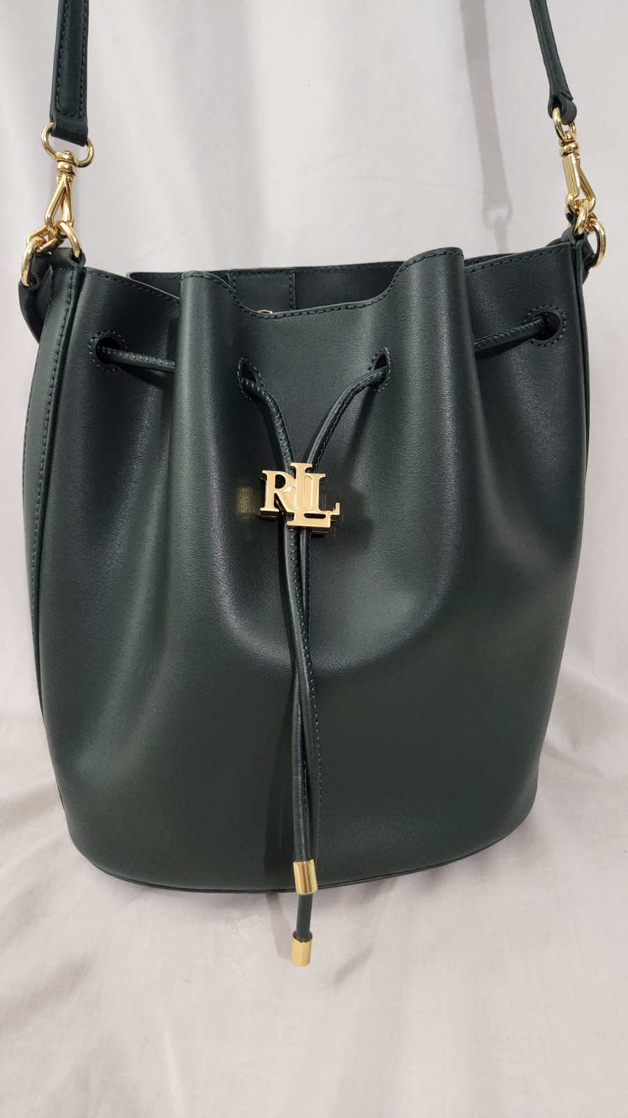 Lauren Ralph Lauren Andie Medium Leather Women’s Tote Bag Green New Without Tags