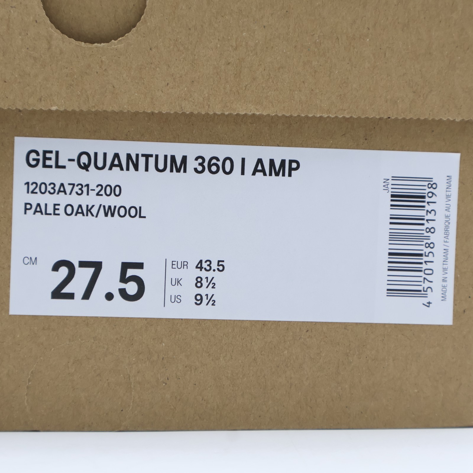 1203A731-200 Asics Gel-Quantum 360 I AMP 10th Anniversary Pale OakWool (Men’s)