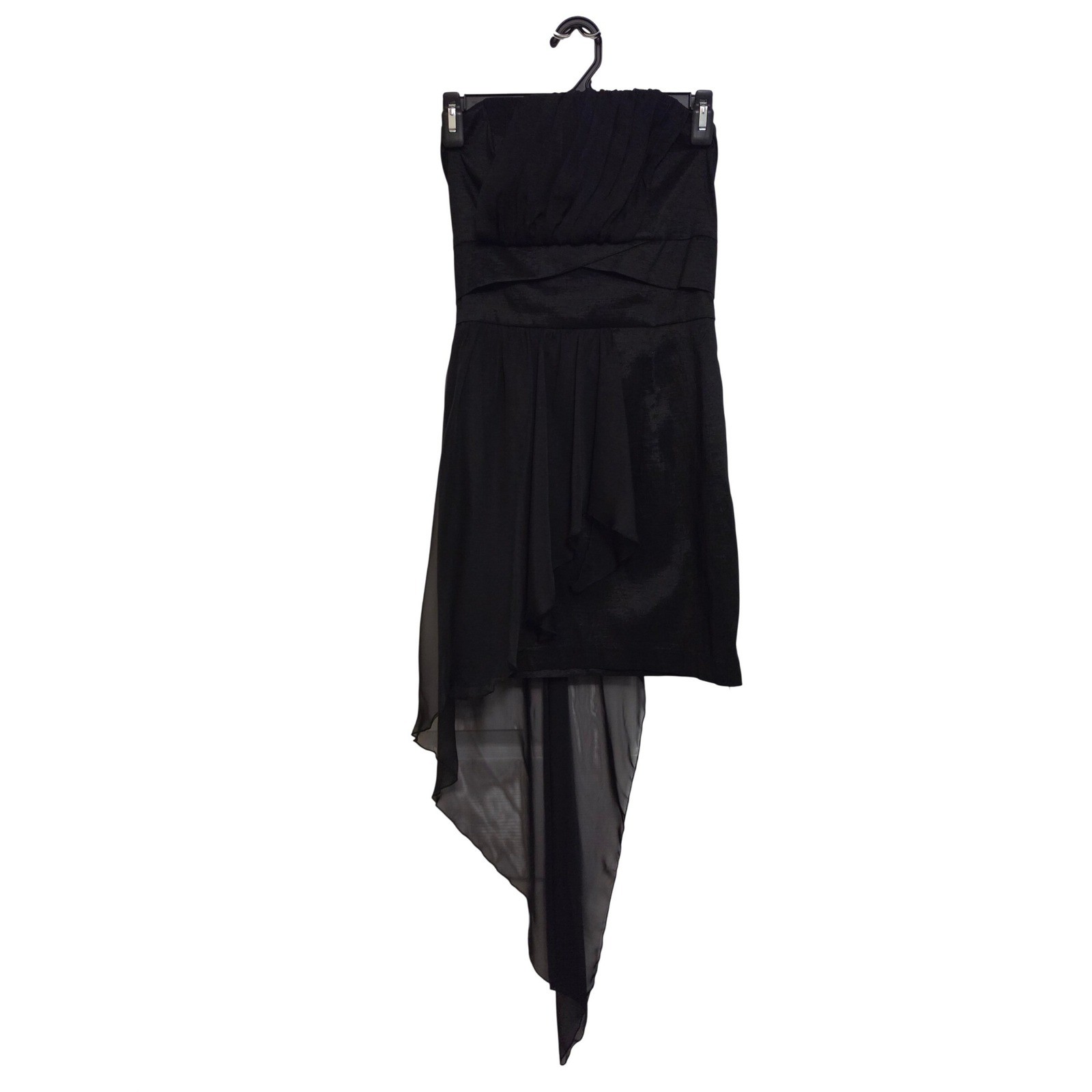 Jessica McClintock Black Strapless High Low Chiffon Formal Promcore Dress Size 8