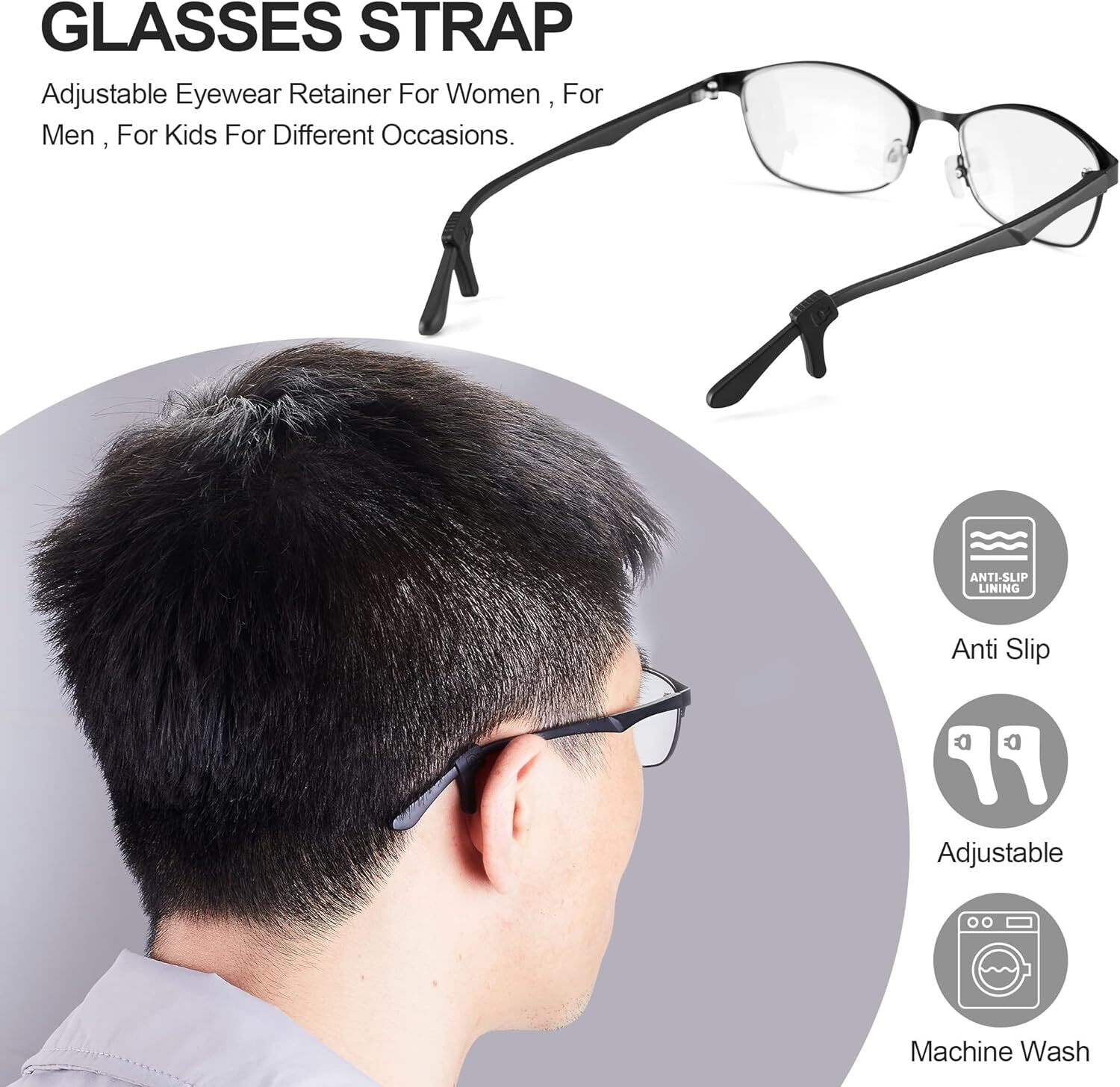 12× Anti Slip Glasses Ear Hooks Tip Eyeglasses Grip Temple Holder Silicone USA