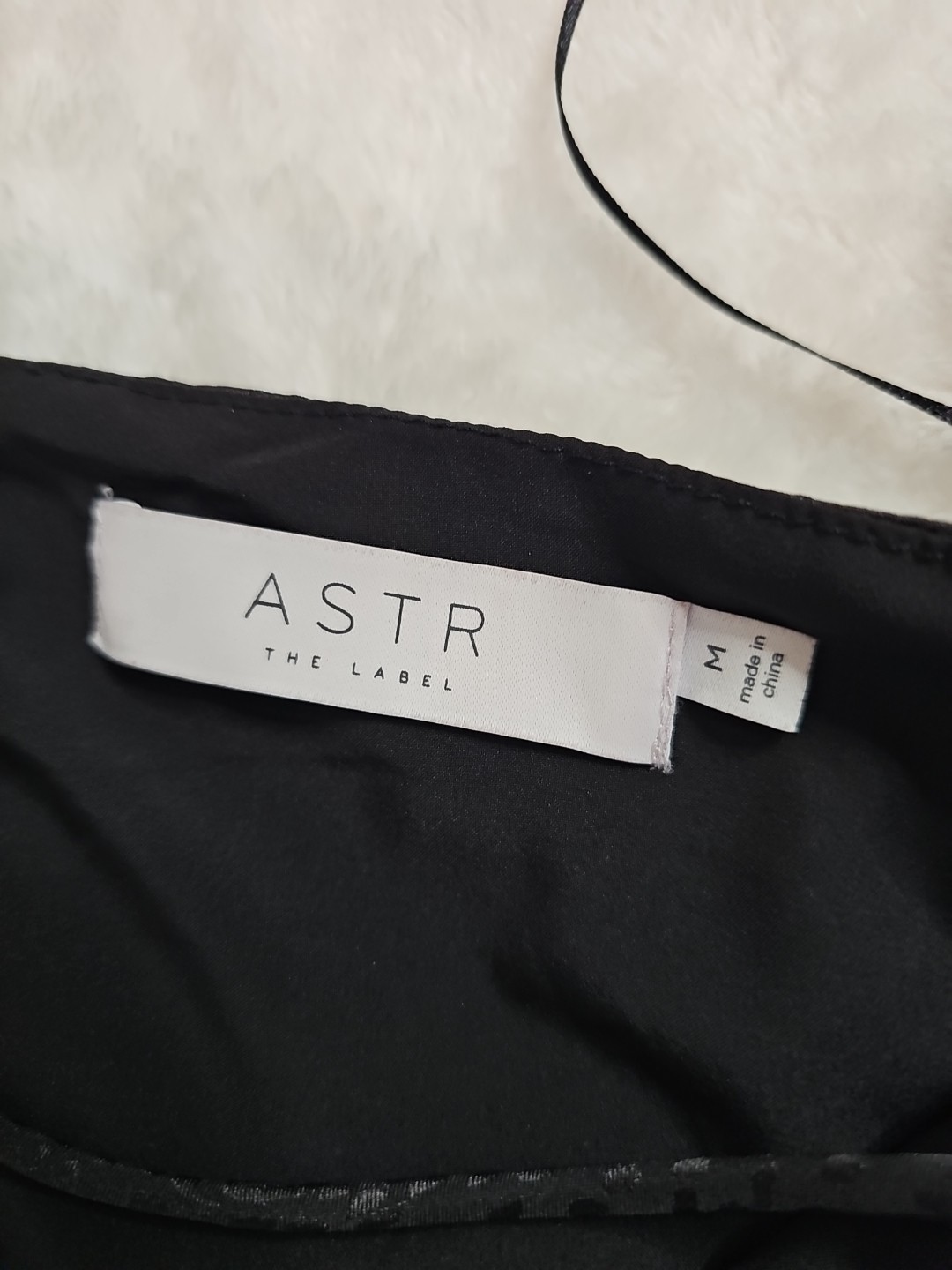 ASTR Black CINCHED Ruched Front OPEN BACK FLOUNCE HEM Mini Dress Size Medium M
