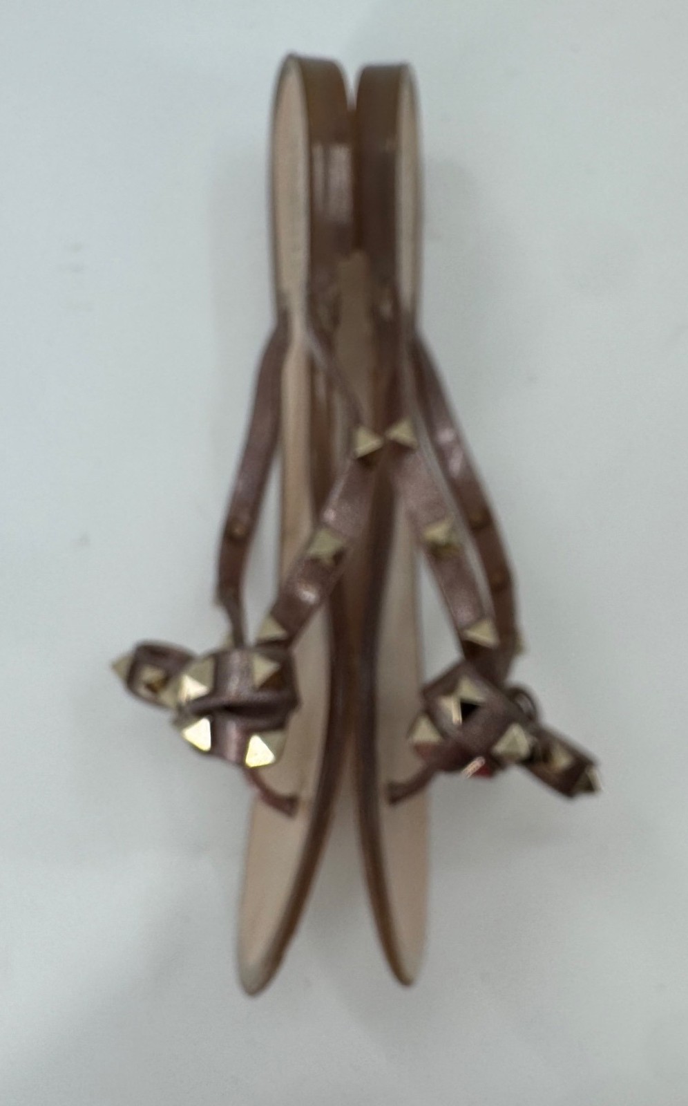 Valentino Garavani Rockstud Bow Jelly Thong Sandals Brown Size 39 US 8.5 Italy