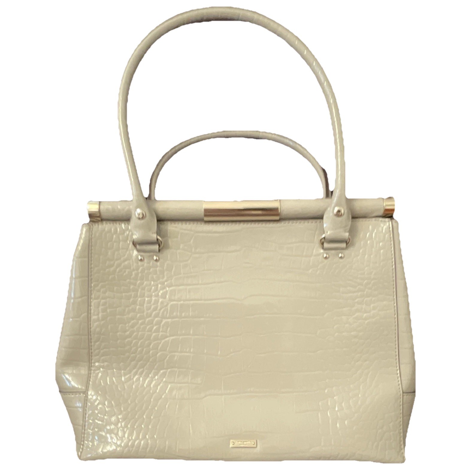 kate spade new york Gray Croc-Embossed Leather Bag