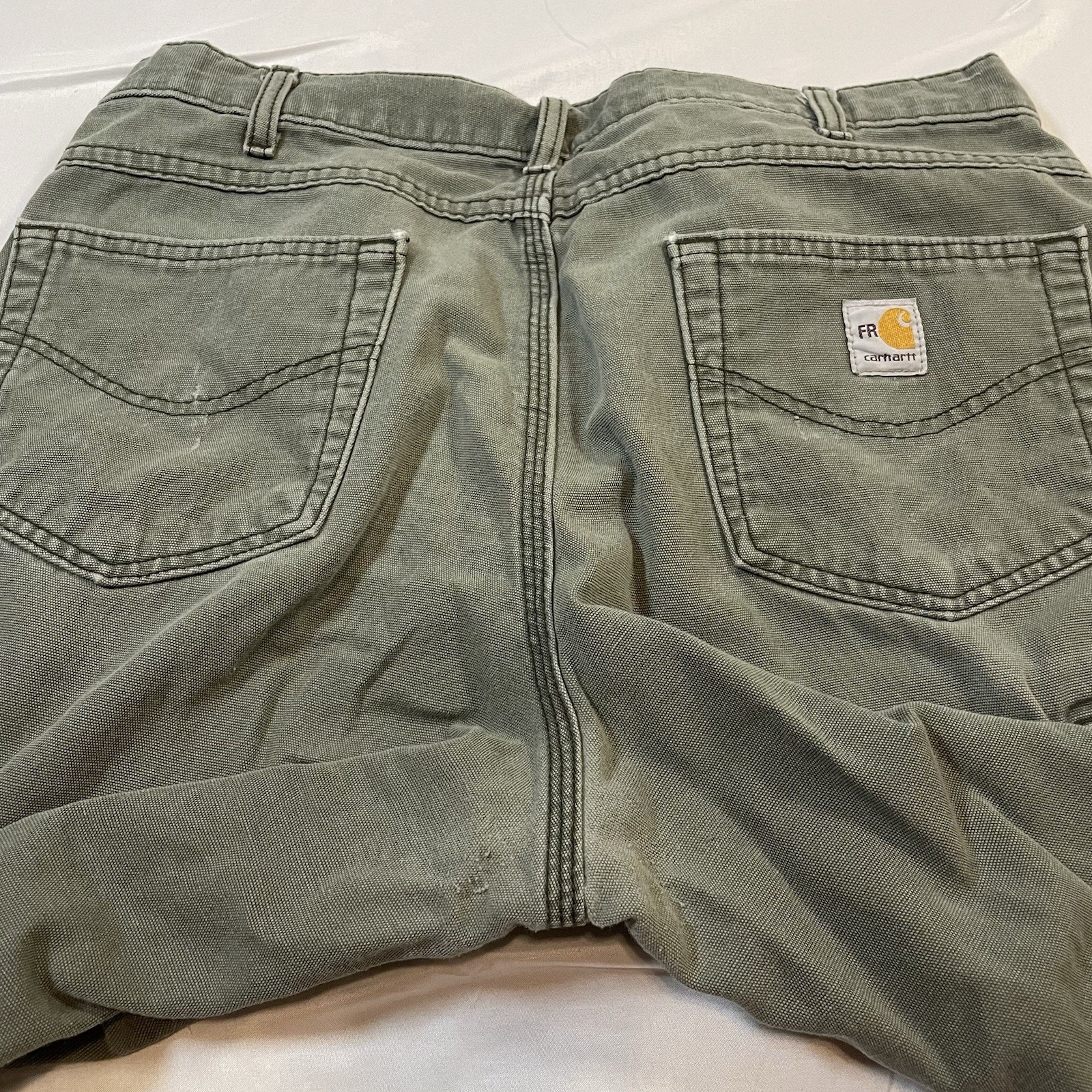 Carhartt FRB159 MOS FR Flame Resistant Pants Mens 36×34 Moss Green Canvas CAT 2