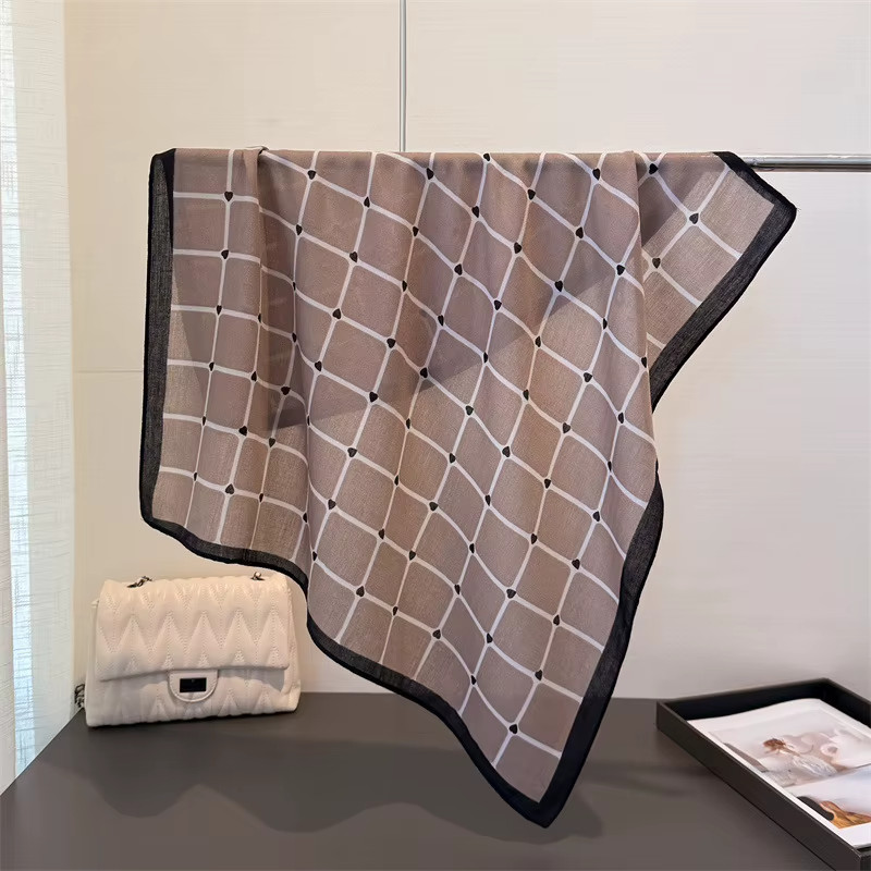 Women’s Square Scarf Cotton Linen Feel Bandana Hair Headband Neckerchief Neck Wr