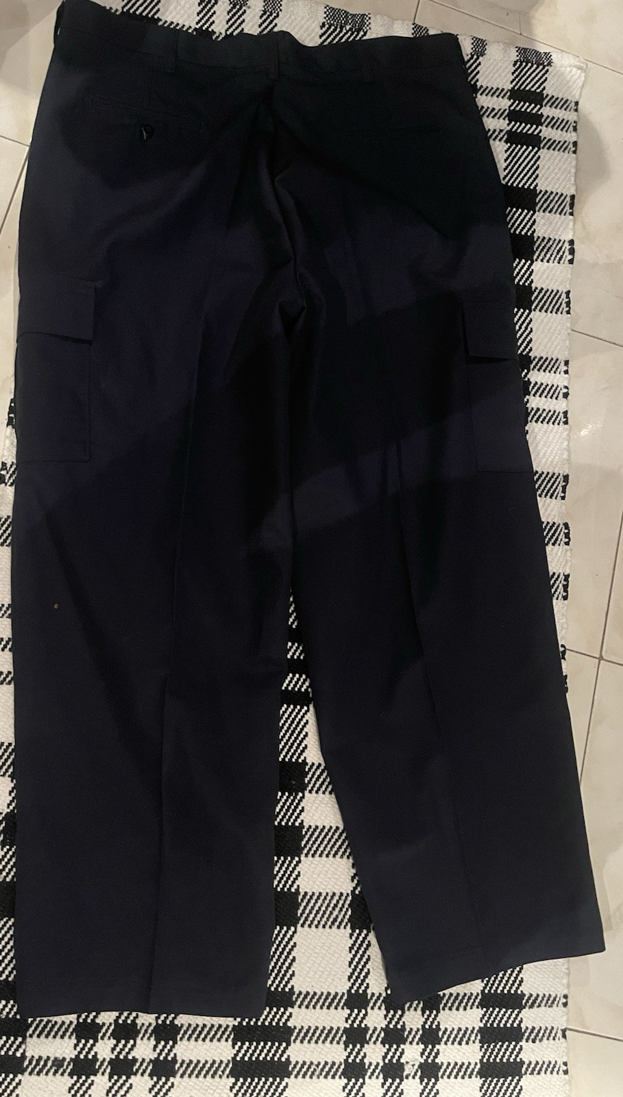 Aramark Men’s Work Pants Size 42×34 Navy Blue Durable Uniform Slacks
