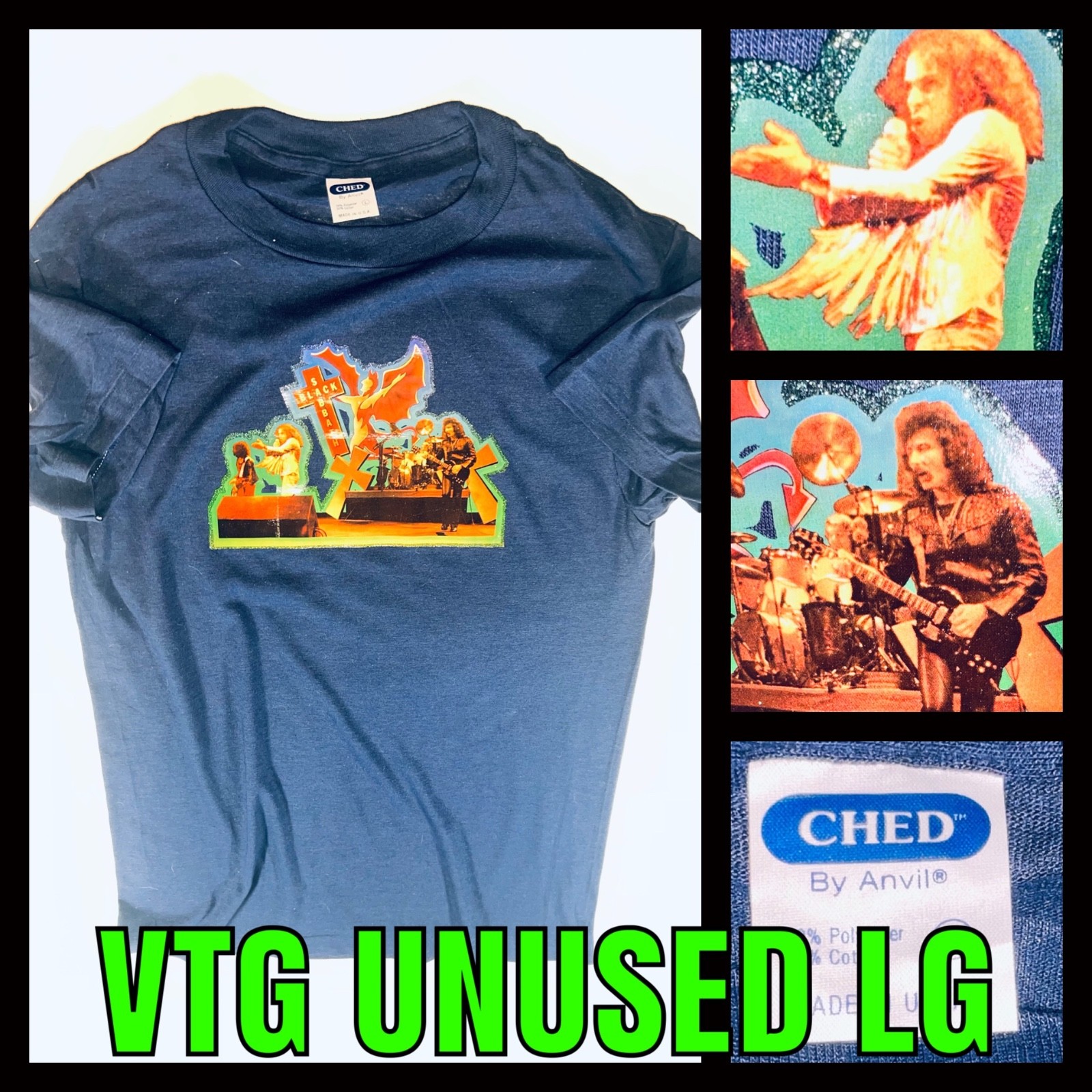 VTG 70s James Dio Black Sabbath Ozzy HEAVY METAL Rock Album Concert tour T-Shirt