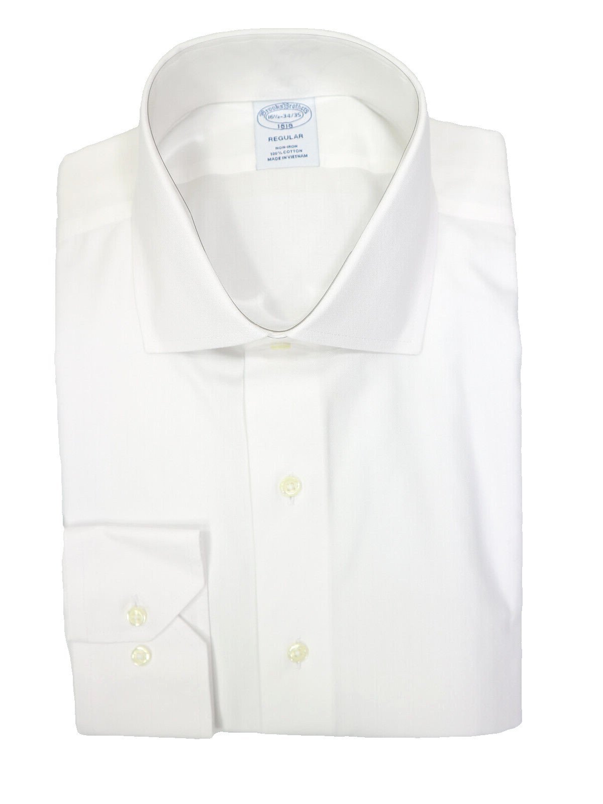 Brooks Brothers Regular Non-Iron All Cotton 16.5-34/35 English Collar White