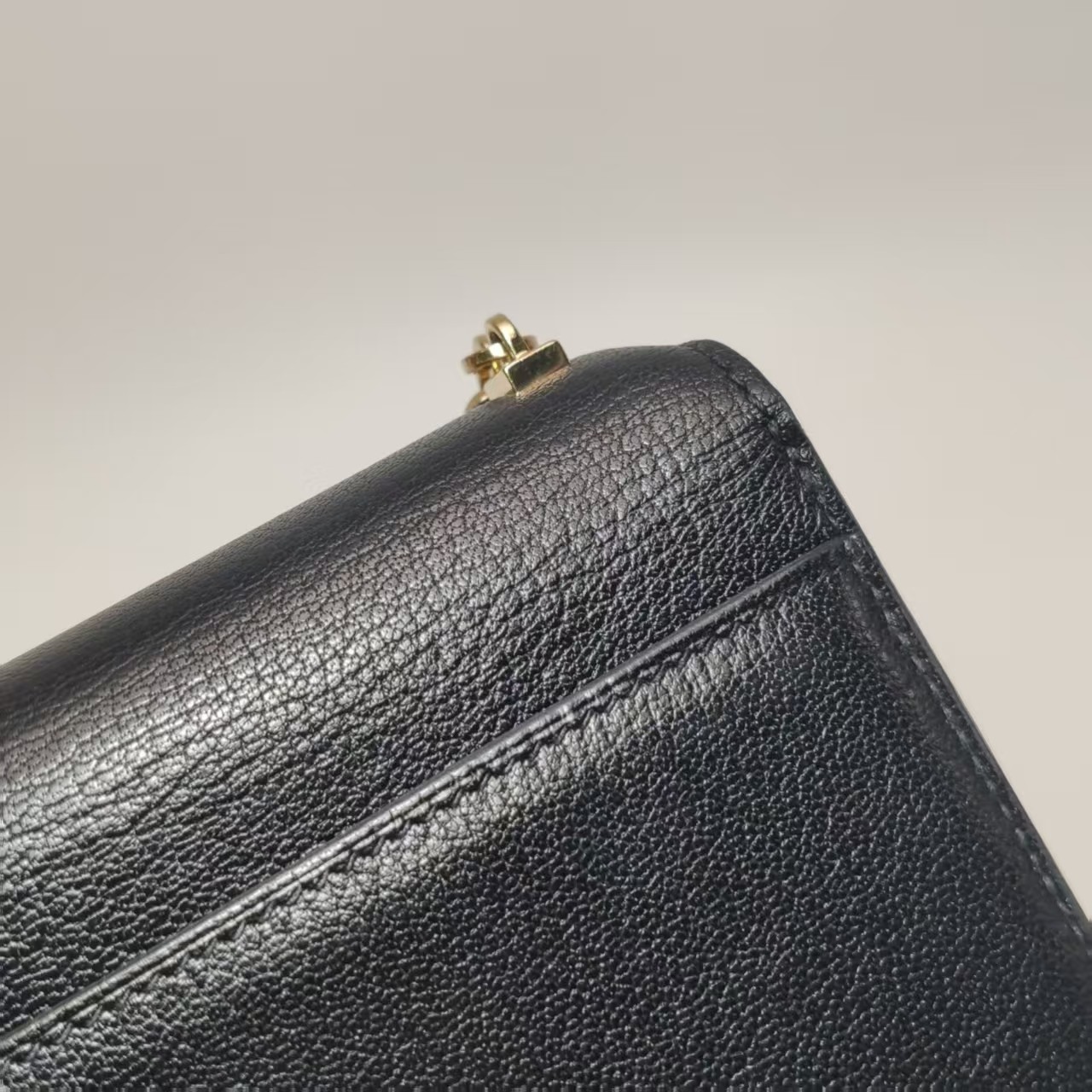 Hermes Verrou Mini 17 Chevre Mysore Black 89 Noir Permabrass Gold Hardware Auth