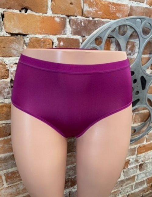 Breezies Magenta Pink Silky Knit Hi-Cut Panties New