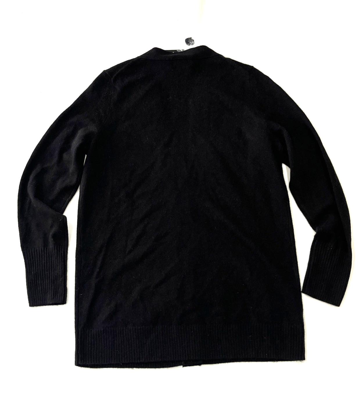 C Designer 100% Cashmere Black Grandfather Cardigan Sweater – Small -msrp $188