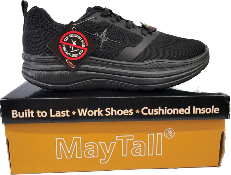 Men Work Shoes Restaurant Slip Resistant Black Soft Comfort Casual MayTall 7202