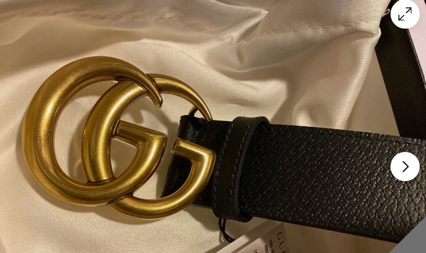 GG Marmont BlackGUCCl Leather Belt Gold Logo – Authentic