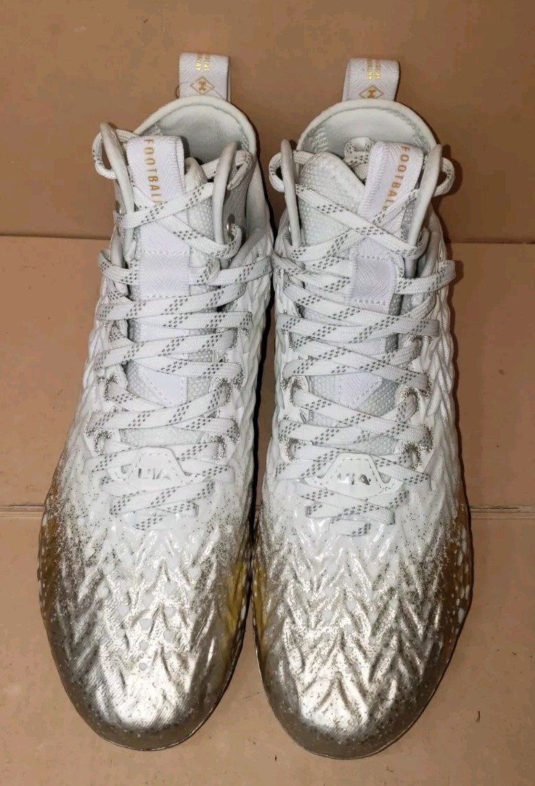 UNDER ARMOUR SPOTLIGHT CLONE MC LACROSSE FOOTBALL WHITE/GOLD WOMEN’S Sizes