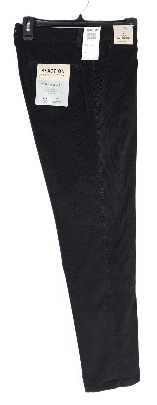 Kenneth Cole Reaction Mens Slim Fit Corduroy Pants 34×32 Black Solid Stretch NWT