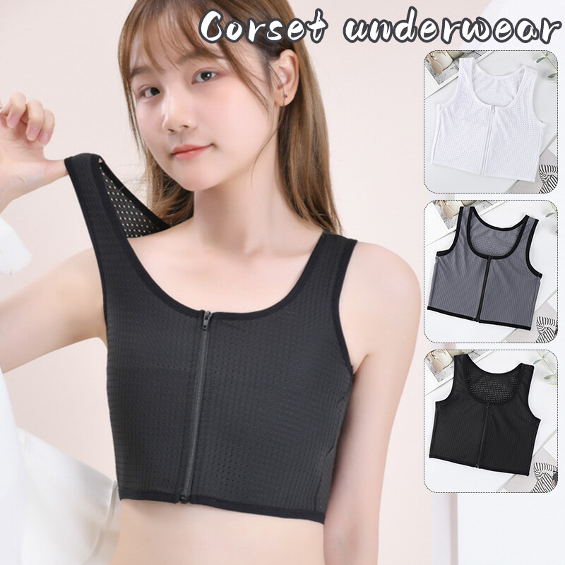 Trans Lesbian Tomboy Strengthen Flat Chest Short Binder Vest Breast Underwear