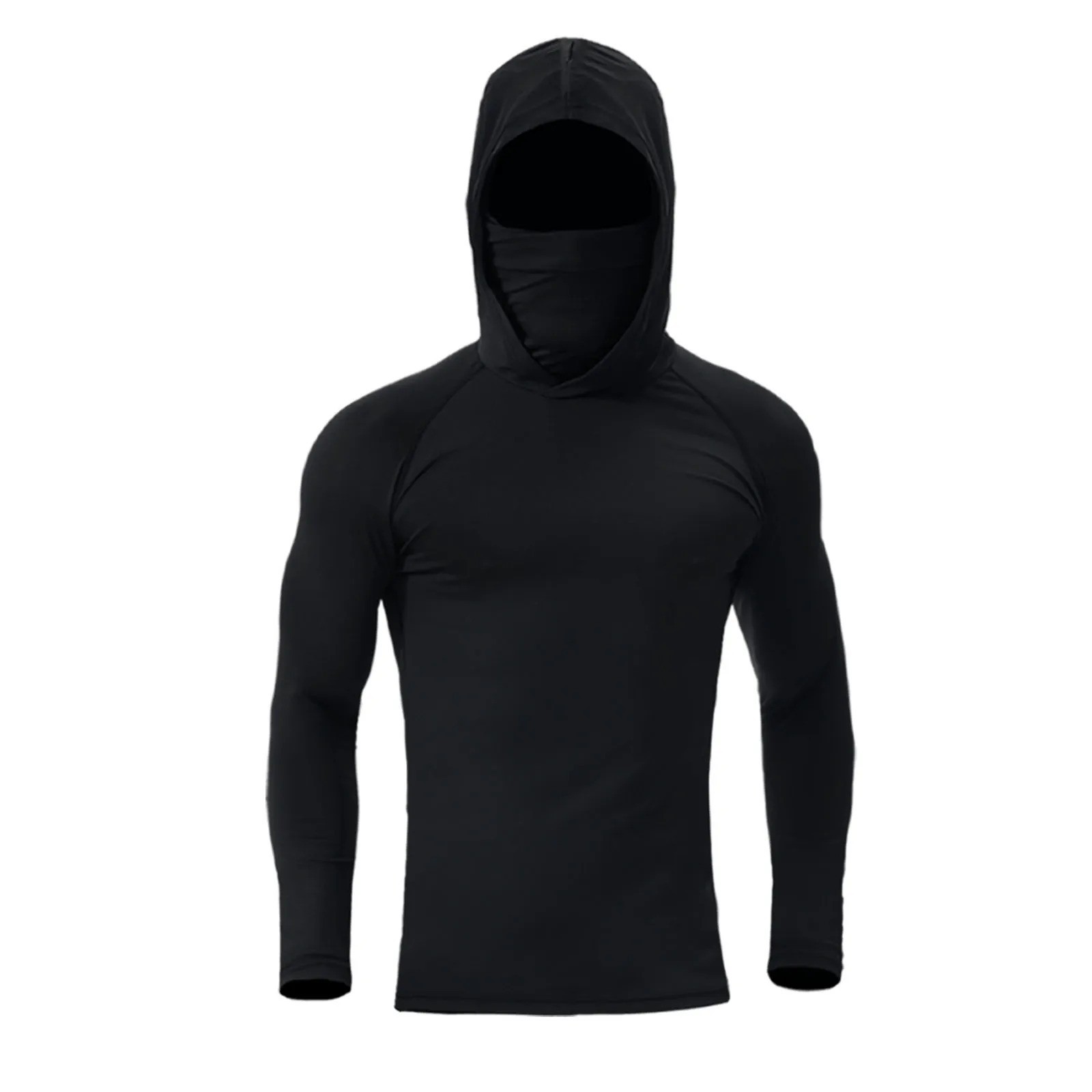 Performance Hoodie Long Sleeve T-Shirts, UPF 50+ Sun Protection Hooded Unisex