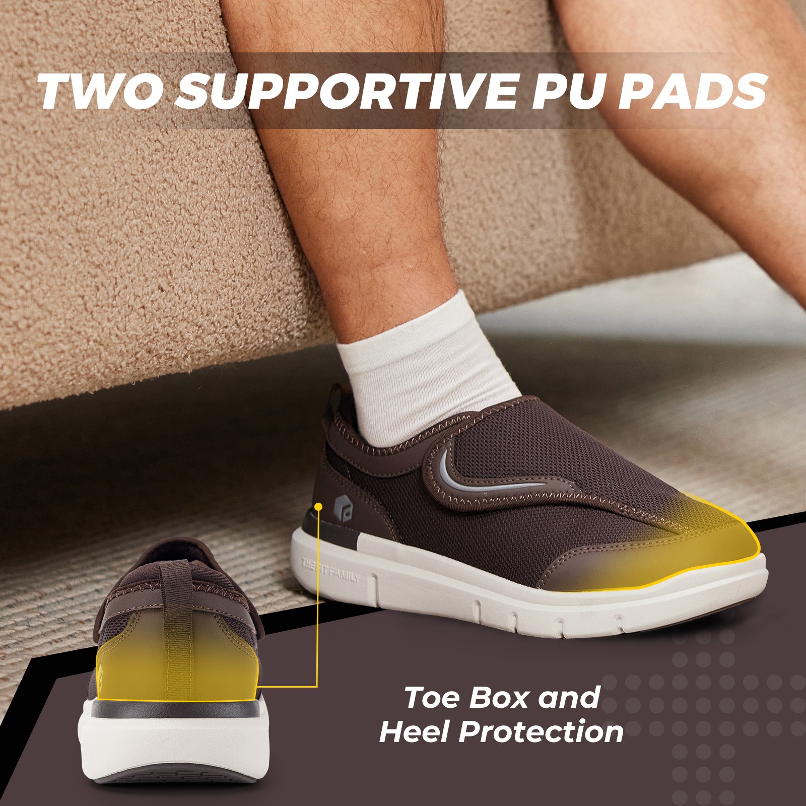 FitVille Diabetic Shoes for Men Wide Width for Swollen Feet Comfort Adjustable