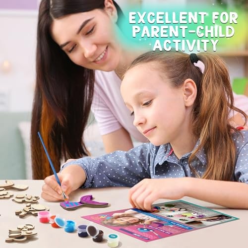 DIY Wooden Magnets Kids Crafts – 40 pcs Glow Magic Magnetic Magnets for kids