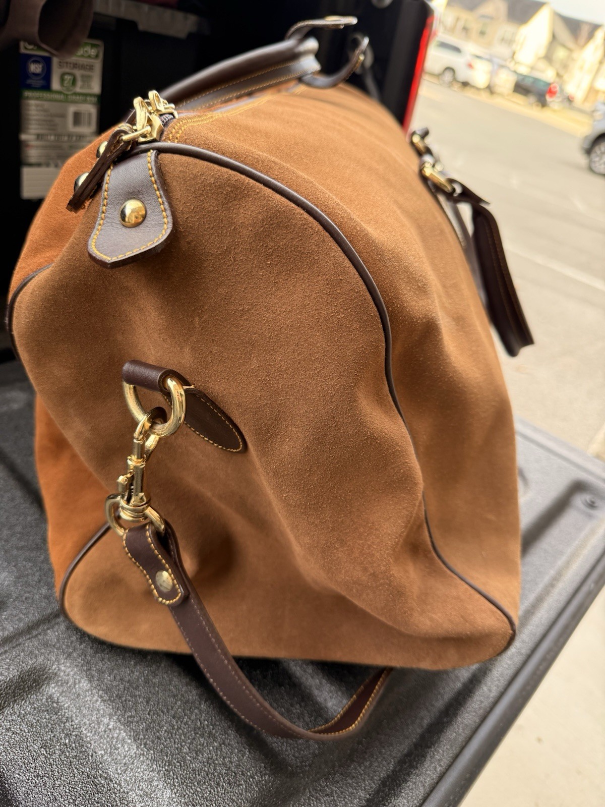 Bowen Premium Suede Brown Leather Duffle Bag
