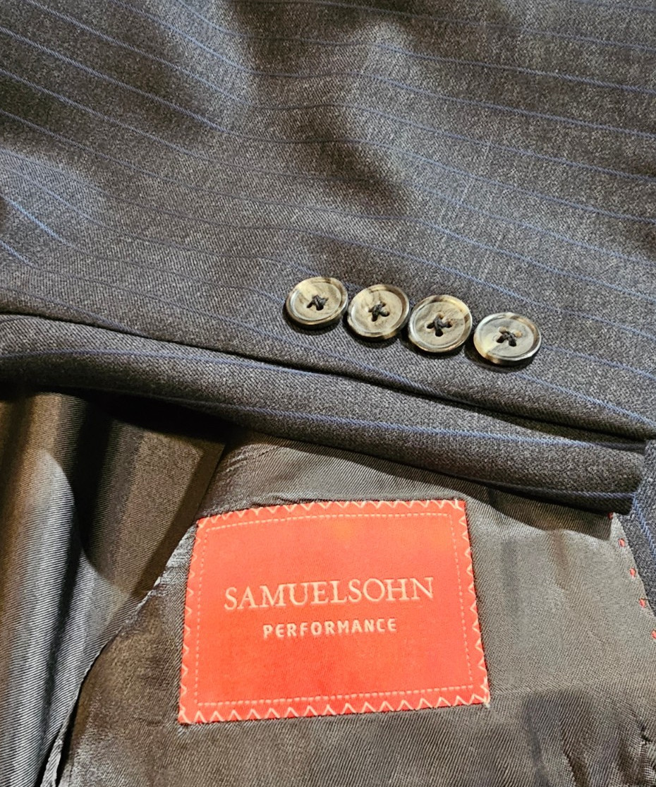 Samuelsohn Super 120’s Woven in Italy Stitched Lapel Dual Vent Blazer Jacket 40R