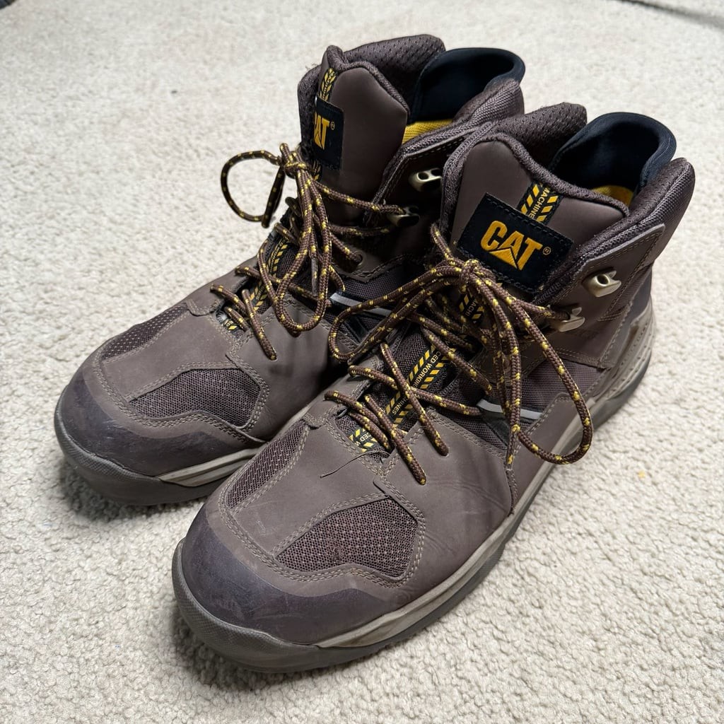 CAT Mid Alloy Toe Waterproof Work Boots Size 13