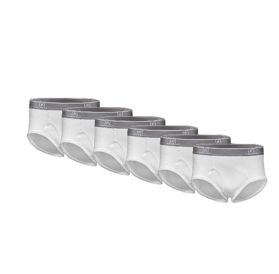 George Size M (32-34) 6 Pack men’s Full Rise Briefs White Cotton Tag-Free NEW