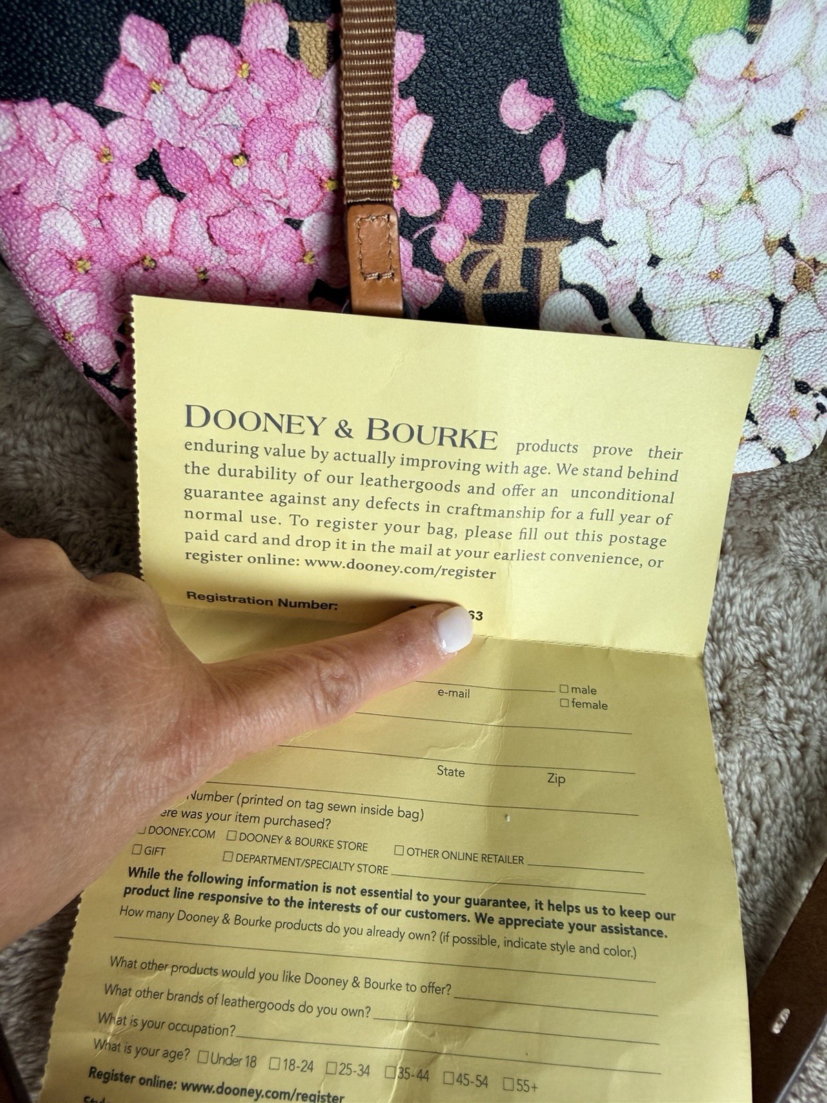 Dooney & Bourke Floral Drawstring Bucket Crossbody Bag Small Gold Hardware