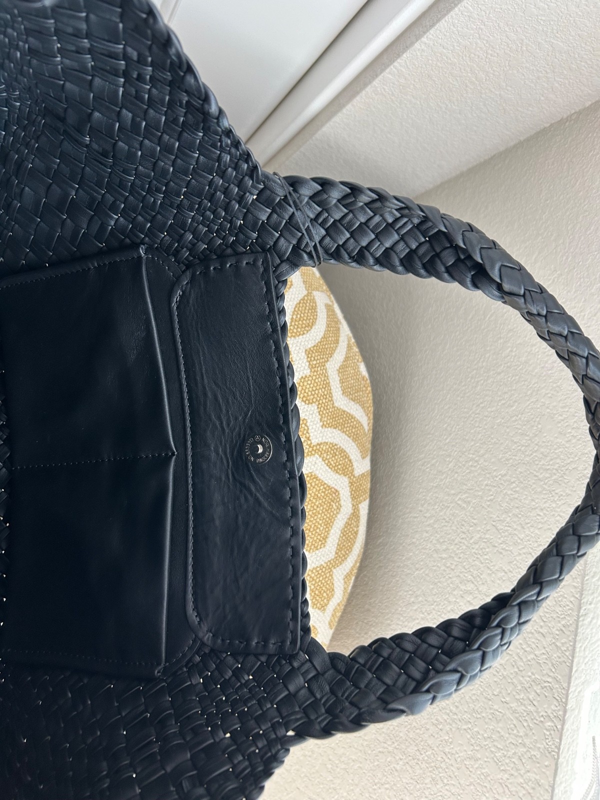 FALOR Firenze Woven Leather Large Hand Made Tote Bag w/ built in Pouch NWT