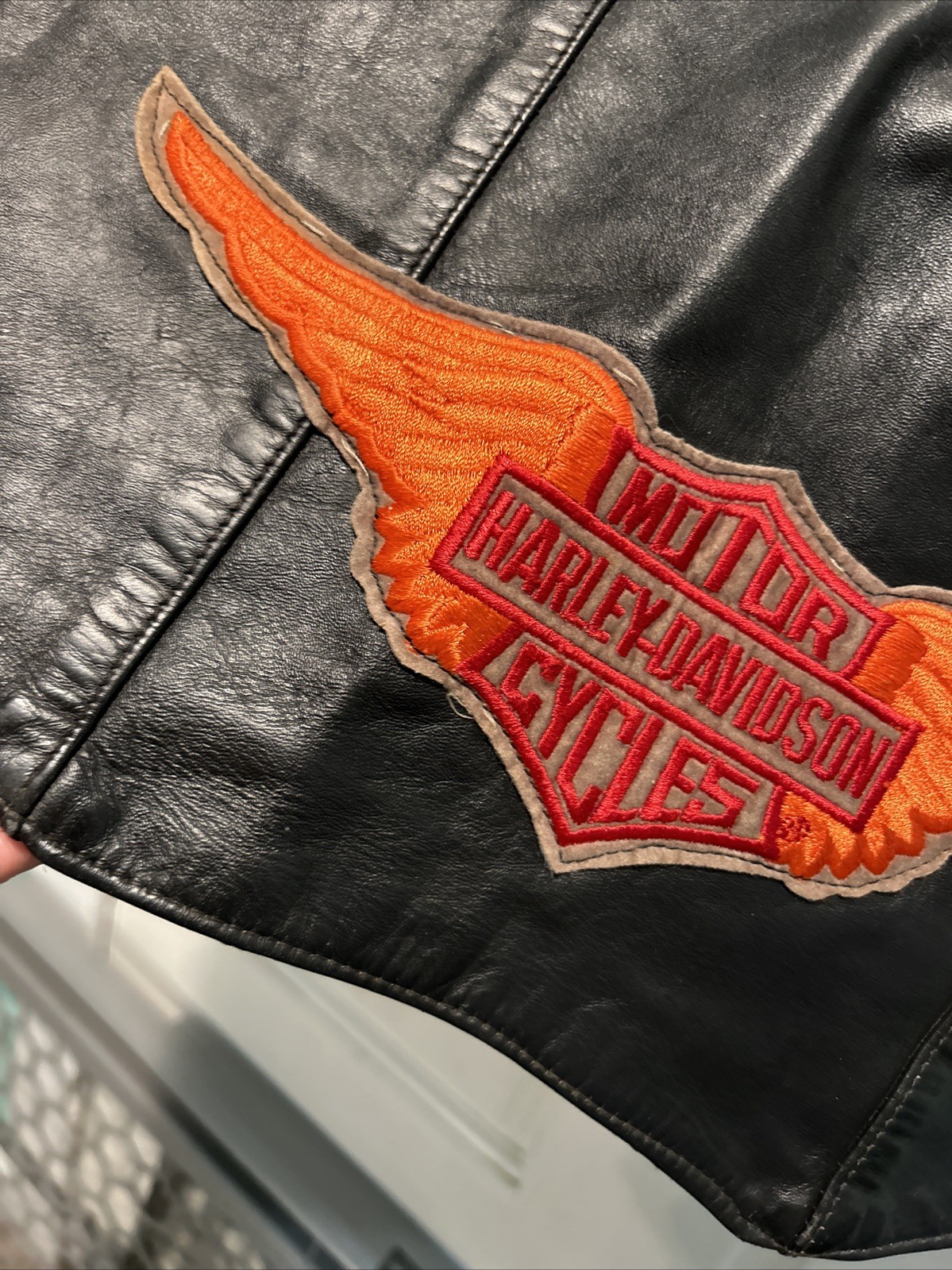 Harley Davidson Leather Vest Wings Logo Men’s M USA Vintage 80s 90s